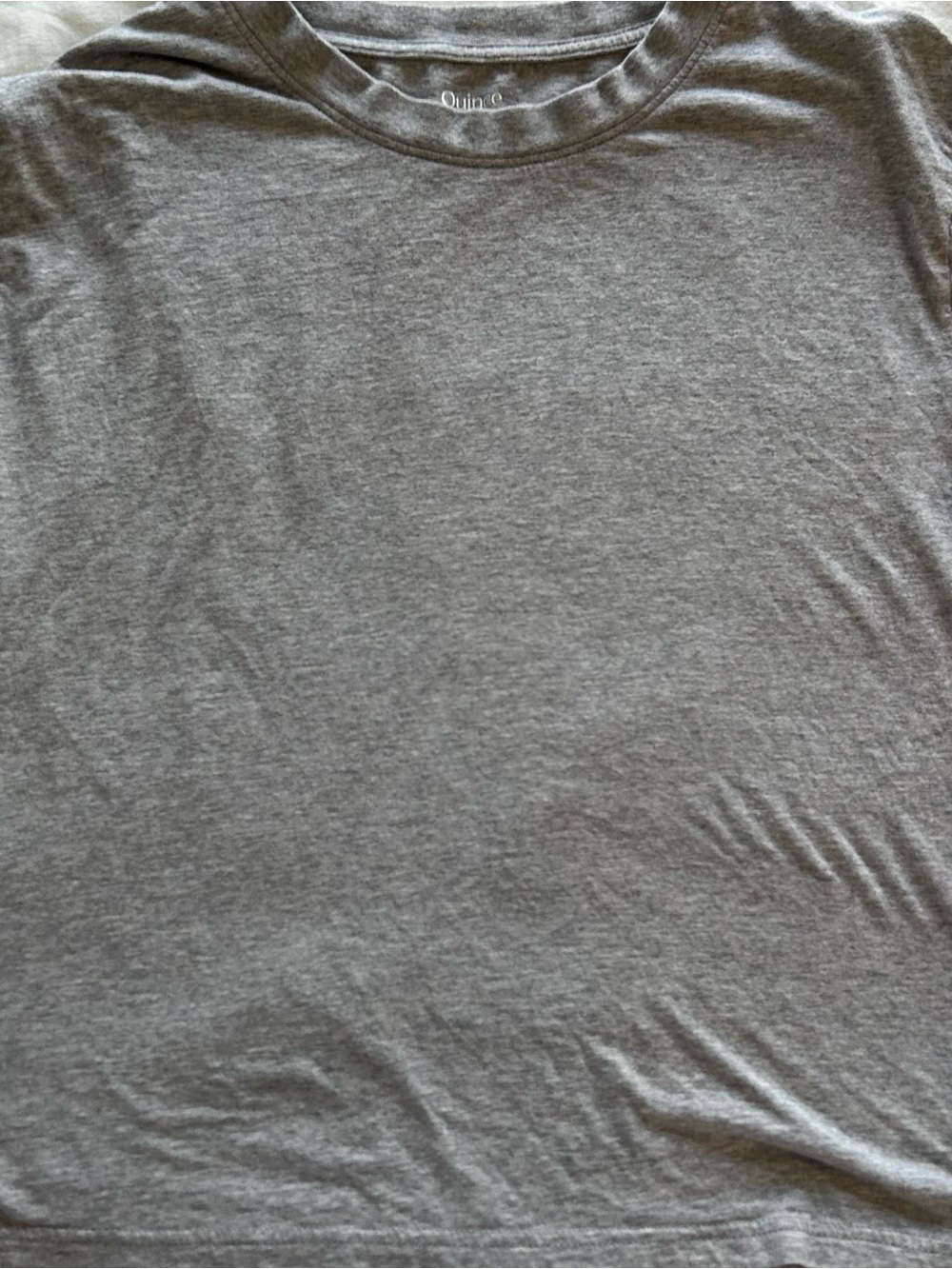 Quince Women’s Gray Long-Sleeve Soft Crew Neck Tee XL